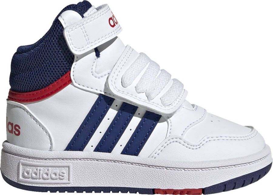 Adidas Sportswear Hoop Mid sneakers wit blauw rood Imitatieleer 19
