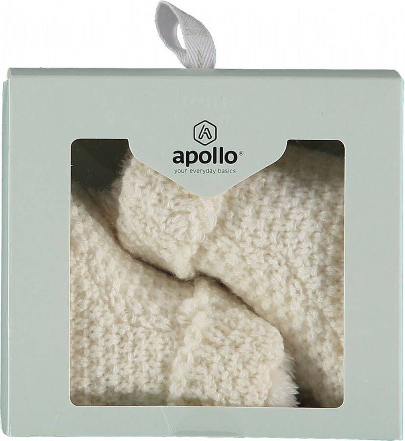 Apollo Baby Slofjes Knit Off White Giftbox