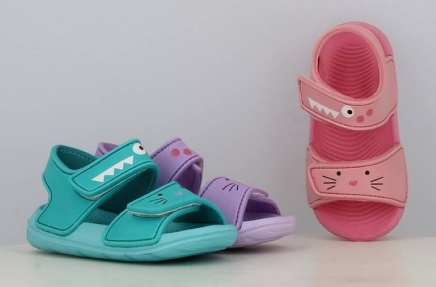 BBS Meisjes sandalen zeer comfortabel roze met dubbele klittenband