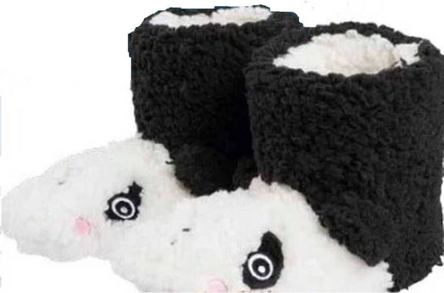 Schattige zachte en warme pantoffels Panda Zwart Wit Polyester Kunststof 31 Winter Sloffen