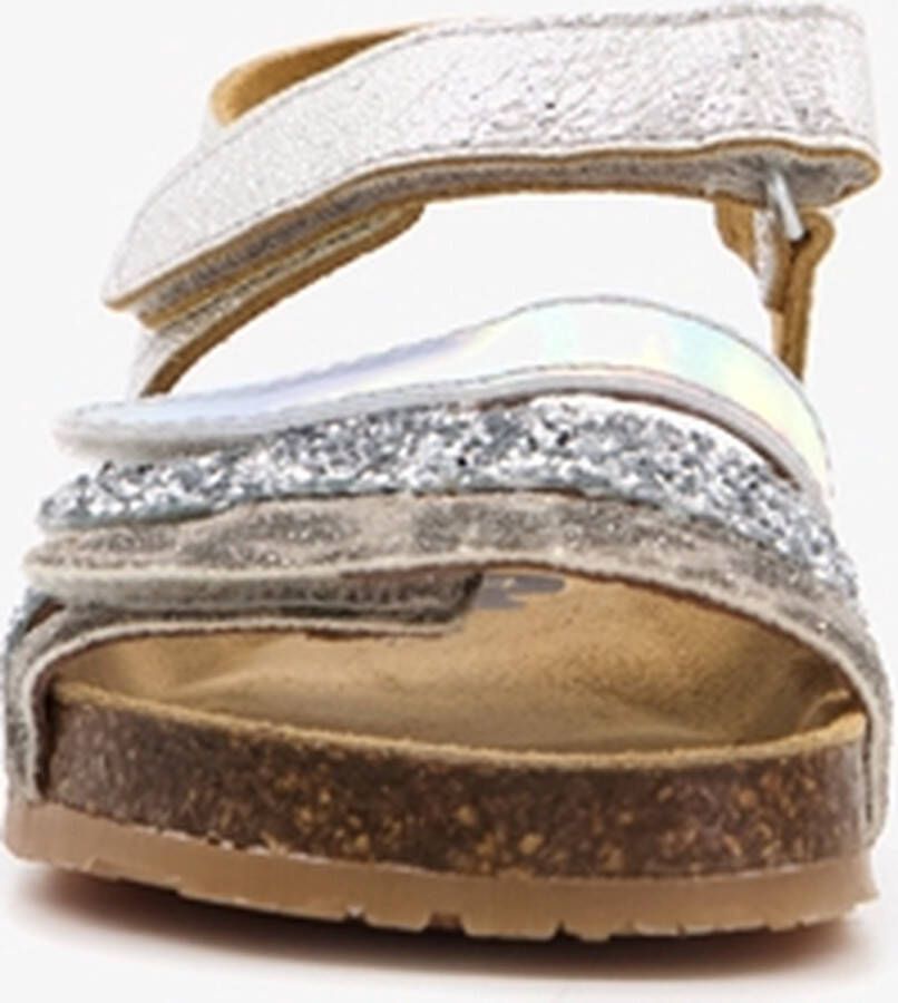 Groot leren meisjes bio sandalen met glitters Zilver - Foto 3