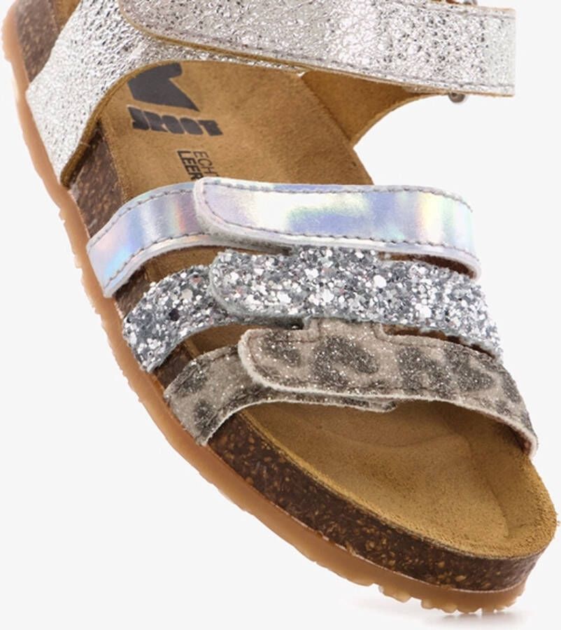Groot leren meisjes bio sandalen met glitters Zilver - Foto 4