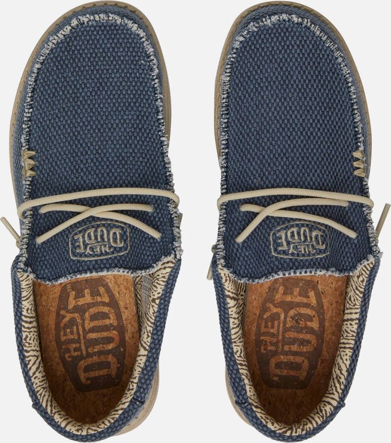 HEYDUDE Wally Braided Sneakers blauw Canvas