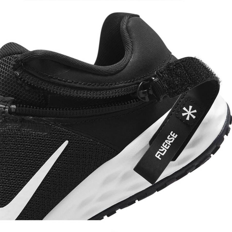 Nike Revolution 6 Flyease PS Hardloopschoenen Black White Dk Smoke Grey Kinderen