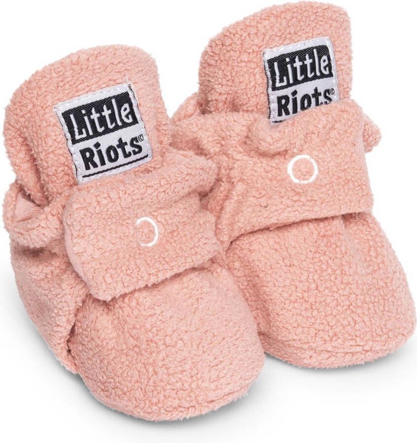 Little Riots babyslofjes fleece original oud roze slofjes voor je baby dreumes en peuter voor en 3-6 Maanden (10cm) schoen