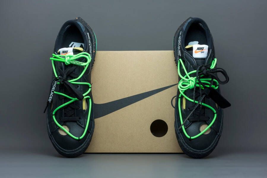 Nike Blazer Low Off-White Black Electro Green DH7863-001 Wit Schoenen