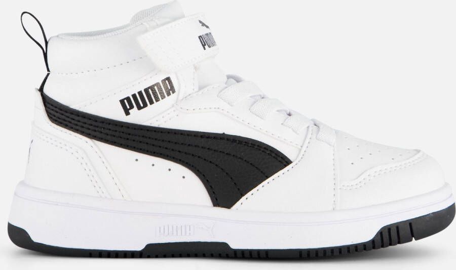 Puma Rebound V6 Mid sneakers wit zwart Jongens Meisjes Imitatieleer Meerkleurig 35 - Foto 2