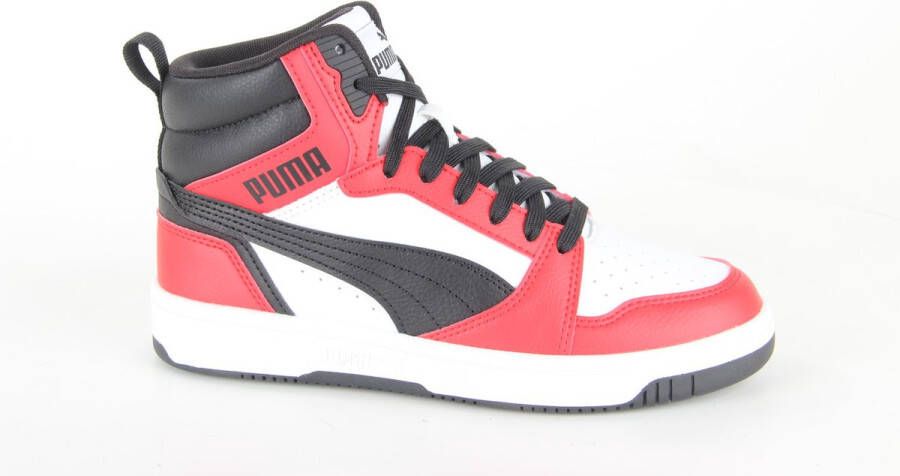 PUMA Rebound V6 Mid jongens sneakers rood zwart Uitneembare zool