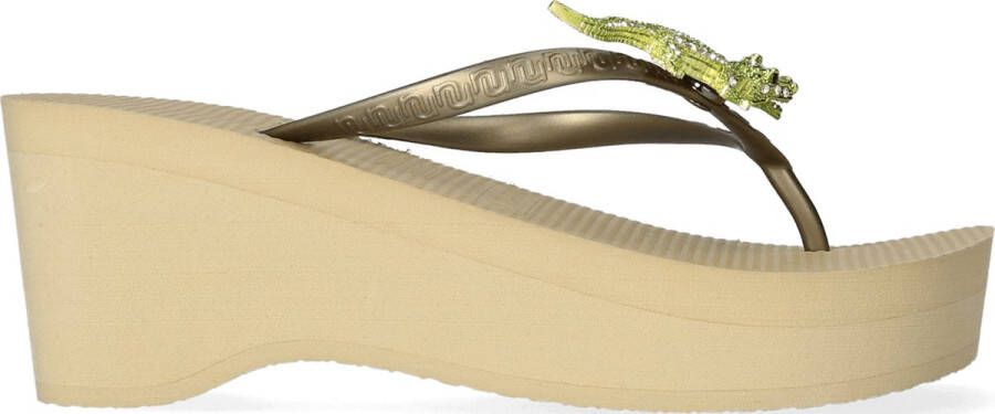 Uzurii Green Crocodile Switch High Heel Dames Slippers Gold | Goud | Green Crocodile Switch High Heel