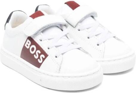 BOSS Kidswear logo-print touch-strap sneakers Wit