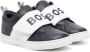 BOSS Kidswear Leren sneakers met logoband Blauw - Thumbnail 1