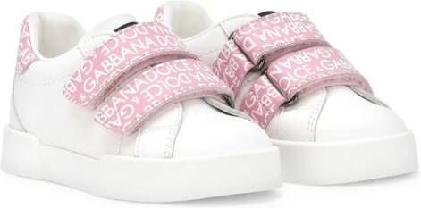 Dolce & Gabbana Kids Portofino sneakers met klittenband Wit
