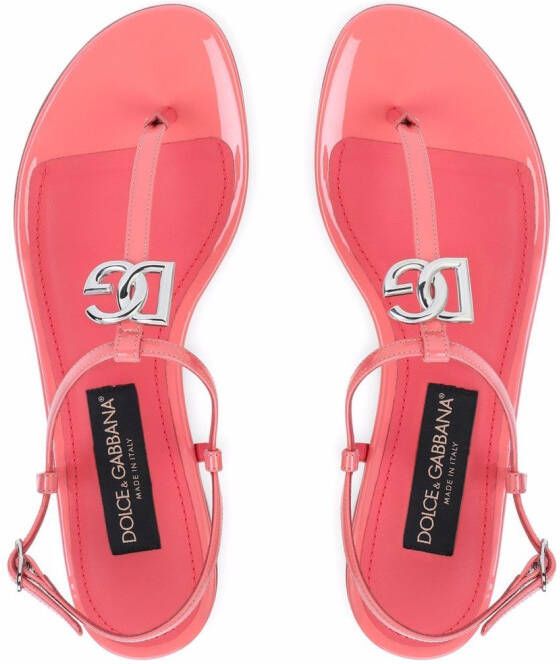 Dolce Gabbana DG Leren Sandalen Roze Schoenen Nl