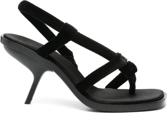 Ferragamo 85mm velvet sandals Zwart