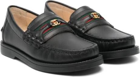 Gucci Kids Leren loafers Zwart