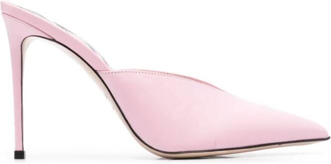 Le Silla 105mm pointed leather mules Roze