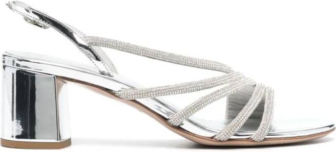 Le Silla Scarlet 60mm leren sandalen Zilver