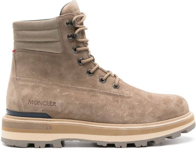 Moncler Peka suede hiking boots Beige