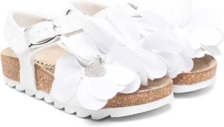 Monnalisa Chunky sandalen met bloe applicatie Wit
