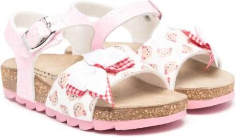 Monnalisa Teddy Bear sandalen met glitter Roze