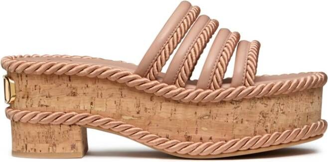 Valentino Garavani VLogo Summerblocks sandalen met sleehak Roze
