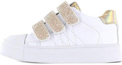 Shoesme leren sneakers wit goud met glitters Meisjes Leer Meerkleurig 20 - Foto 3