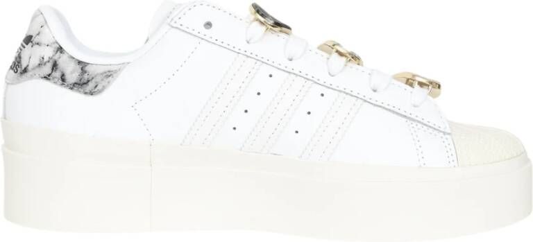 Adidas Originals Modieuze Leren Sneakers met Voorapplicaties White Dames
