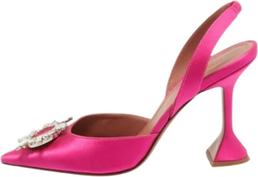 Amina Muaddi Pre-owned Satin heels Pink Dames