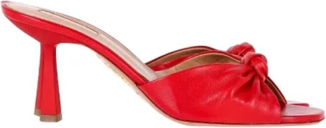 Aquazzura Pre-owned Leather mules Red Dames