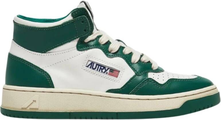 Autry Vintage-geïnspireerde groene leren sneakers Groen Heren