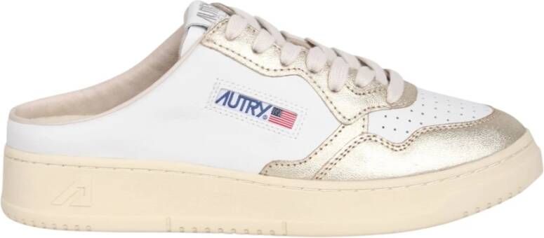 Autry Witte Leren Medalist Mule Lage Sneakers White Dames