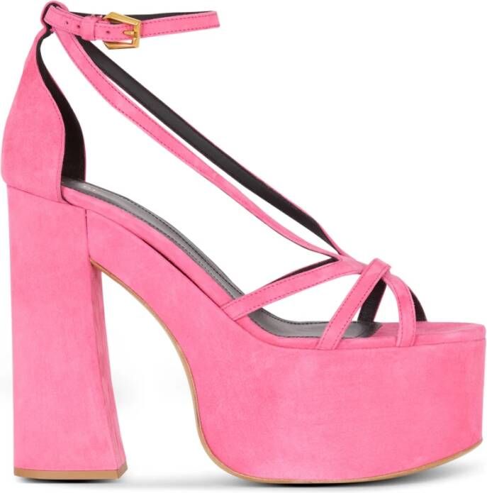 Balmain Cam suède platform sandalen Pink Dames