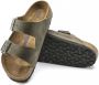 Birkenstock Arizona FL WB Faded Khaki Narrow Slippers Khaki - Thumbnail 3