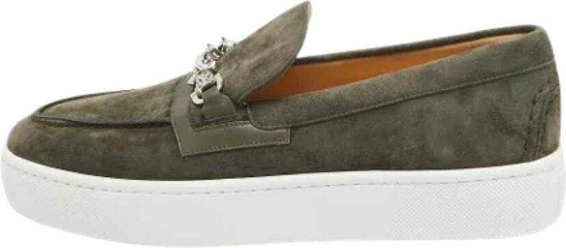 Christian Louboutin Pre-owned Leather sneakers Green Heren