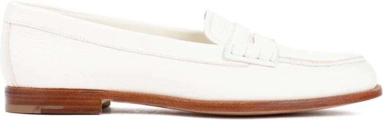 Church's Nude Loafers Almond Toe Penny Strap White Dames