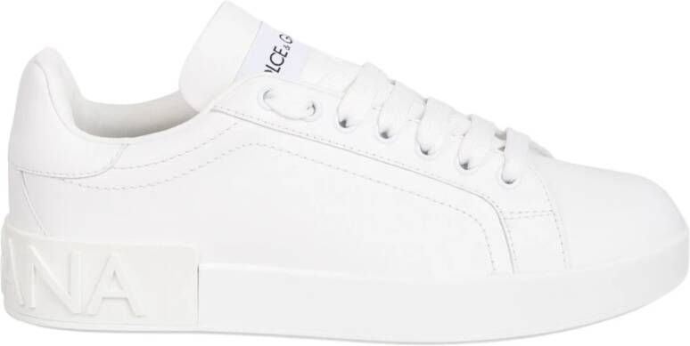 Dolce & Gabbana Portofino Logo-Patch Sneakers White Dames