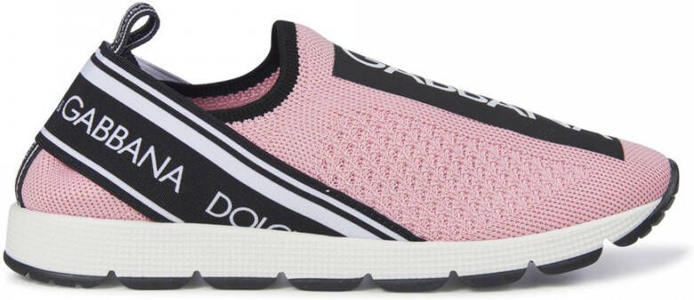 Dolce & Gabbana Sorrento slip on sneakers with logo tape Roze Dames