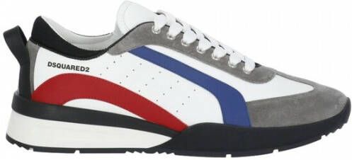 Dsquared2 men's shoes leather trainers sneakers Legend Wit Heren