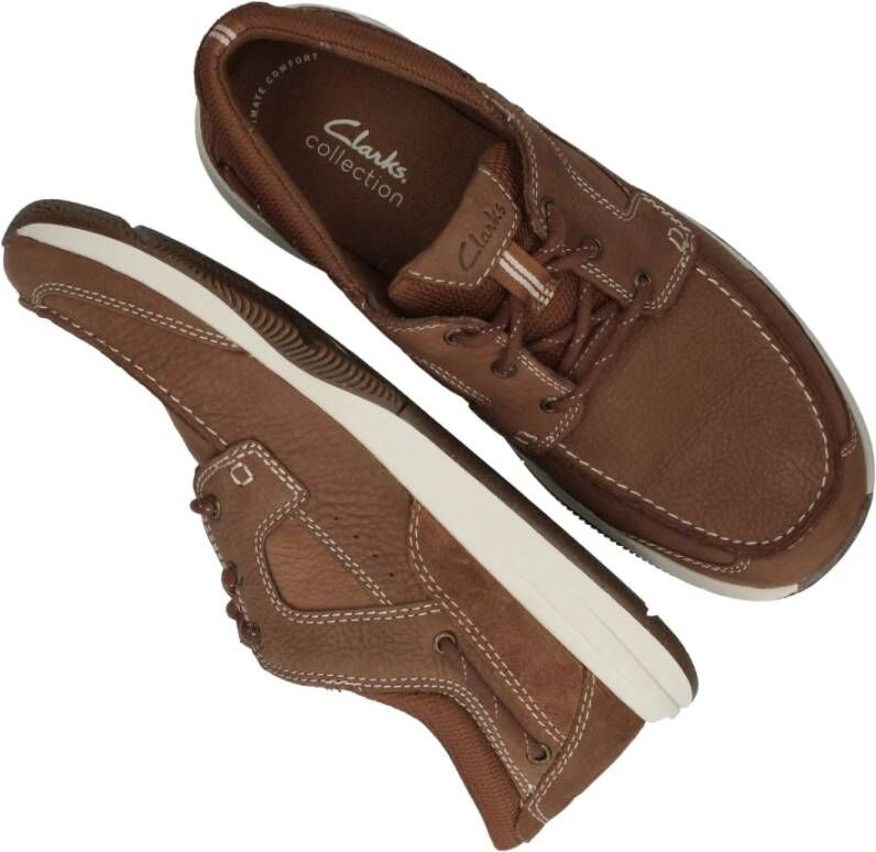 Clarks Bruine leren sneaker loafer Brown Heren