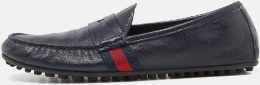 Gucci Vintage Pre-owned Leather flats Blue Heren