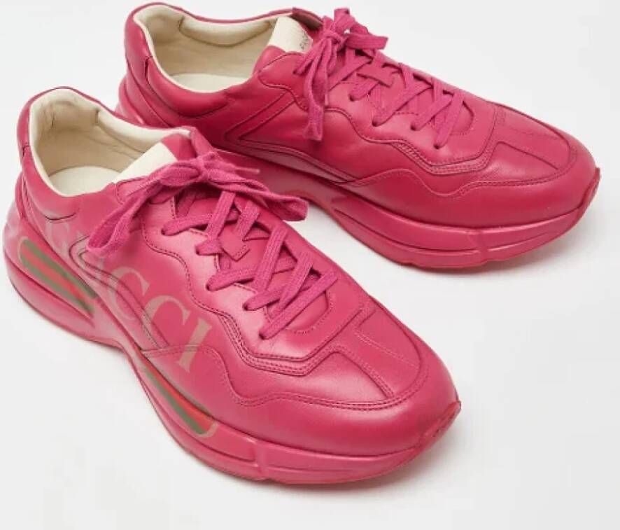 Gucci Vintage Pre-owned Leather sneakers Pink Heren