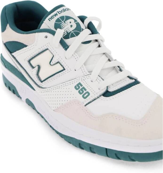 New Balance 550 Leren Sneakers met Perforaties White Heren