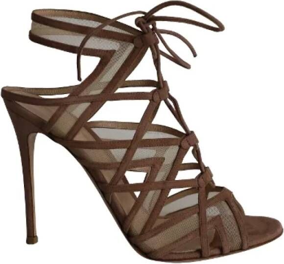 Gianvito Rossi Pre-owned Suede sandals Brown Dames