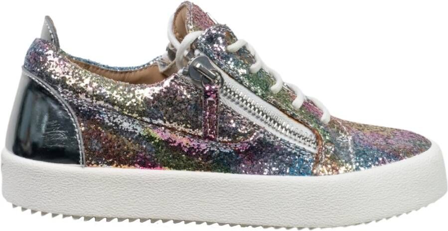 Giuseppe zanotti Glitter Fabric Sneakers met Side Zips Multicolor Dames