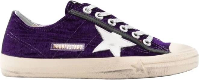 Golden Goose Velvet V-Star Sneakers Purple Dames