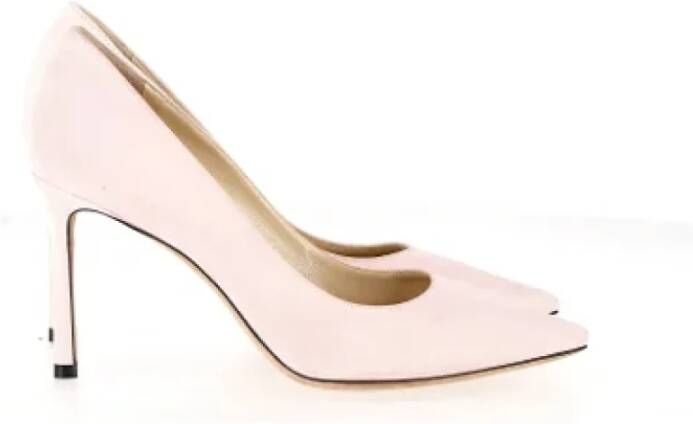 Jimmy Choo Pre-owned Suede heels Pink Dames