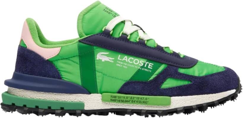 Lacoste Actieve Textiel Groen & Marine Sneaker Multicolor Heren