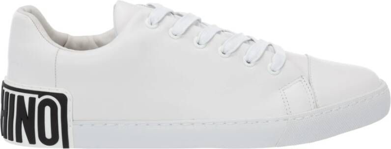 Moschino Klassieke Leren Sneakers voor Mannen White Heren