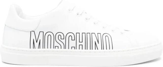Moschino Witte Leren Casual Sneakers White Heren