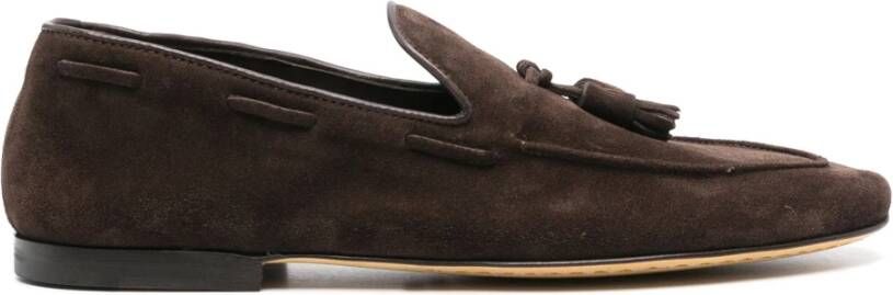 Officine Creative Suede Tassel Loafers Made in Italy Brown Heren
